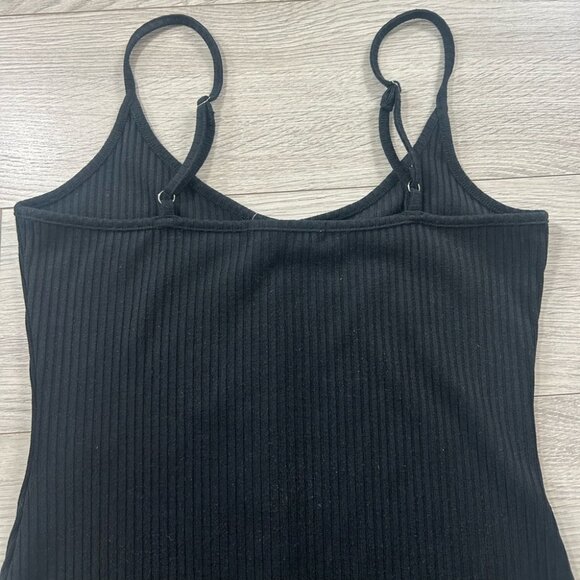 Olivia & James Black Ribbed Button Front Midi Dress - Picture 7 of 11